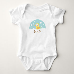 Schattig rubberen eendje in bubbelbad voor babyjon romper