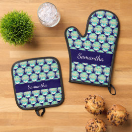 Schattig Ruimtedier en Konijn Ovenwant & Pannenlap Set