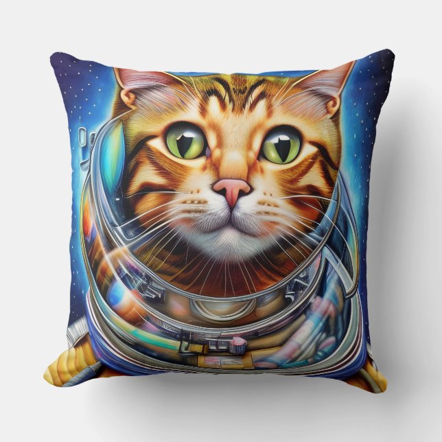 Schattig ruimtekat Abstract kunstwerk Kussen (Voorkant)