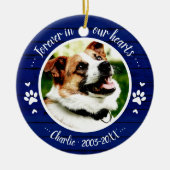 Schattig Rustisch Dog Pet Memorial - Aangepast Fot Keramisch Ornament (Voorkant)