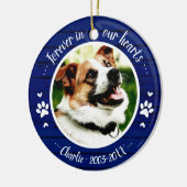Schattig Rustisch Dog Pet Memorial - Aangepast Fot Keramisch Ornament (Links)