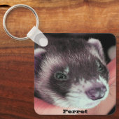 Schattig Sable Ferret Foto Sleutelhanger (Voorkant)