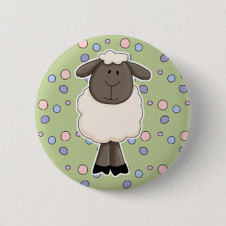 Schattig schaap ooievaar ronde button 5,7 cm