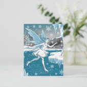 Schattig schaatsen Fairy Blauw Wit Briefkaart (Staand voorkant)