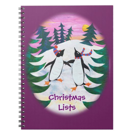 Schattig Schaatspinguïns Notitieboek te personalis (Voorkant)