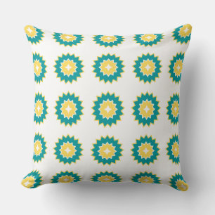 Schattig schattig modern patroon blauw wit geel kussen