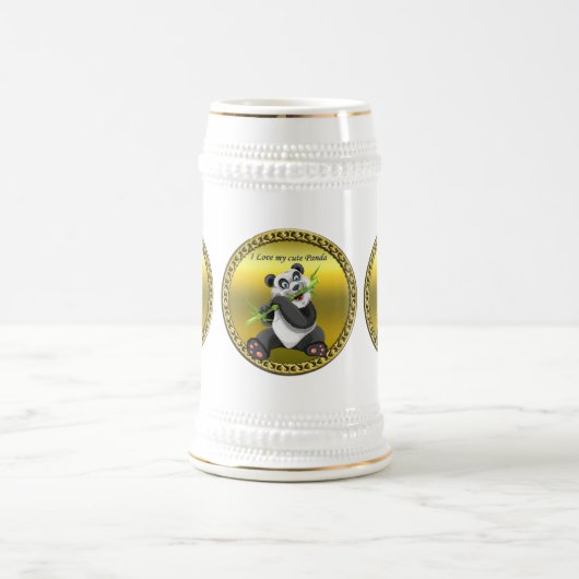 Schattig schattig panda-beer dat bamboe evergreen  bierpul (Center)