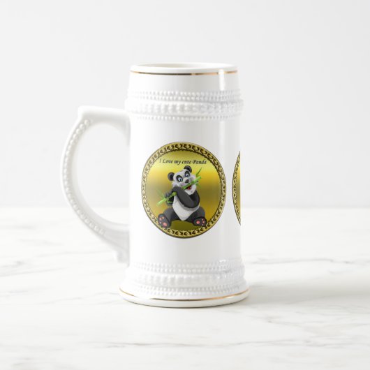 Schattig schattig panda-beer dat bamboe evergreen  bierpul (Links)