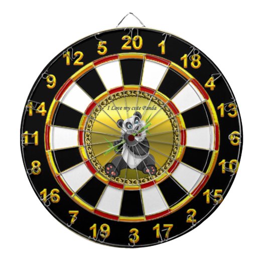 Schattig schattig panda-beer dat bamboe evergreen  dartbord (Voorkant)