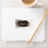 Schattig Schattig pluizig otter dier Etiket (Insitu)