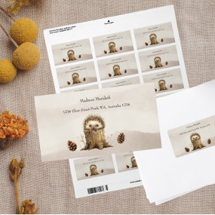 Schattig Schattige Baby Hedgehog-Baby shower Etiket