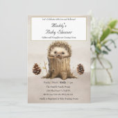 Schattig Schattige Baby Hedgehog-Baby shower Kaart (Staand voorkant)