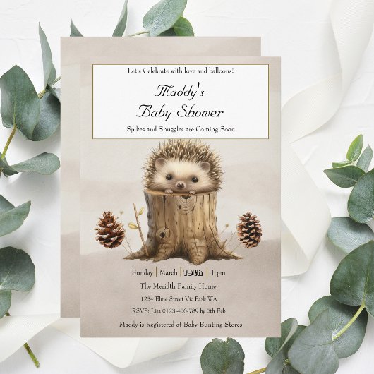 Schattig Schattige Baby Hedgehog-Baby shower Kaart