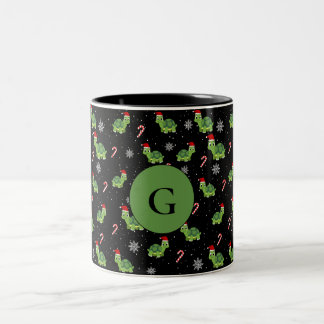 schattig schildpad Santa Kerstmis patroon Tweekleurige Koffiemok