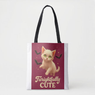 Schattig Schrikbarend – Halloween Katten T-Shirt Draagtas