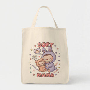 Schattig Sci-Fi Mama en Baby Astronaut Ontwerp Tote Bag