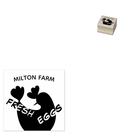 schattig script cartoon kip monogram ei stempel (Gestempeld)