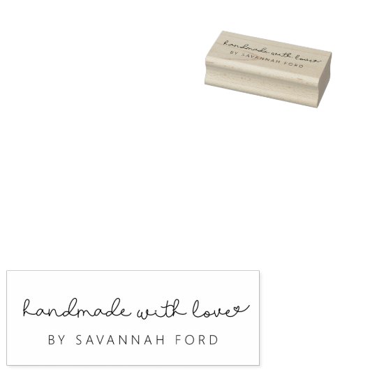 Schattig script eenvoudig Handgemaakt met liefde Rubberstempel (Gestempeld)