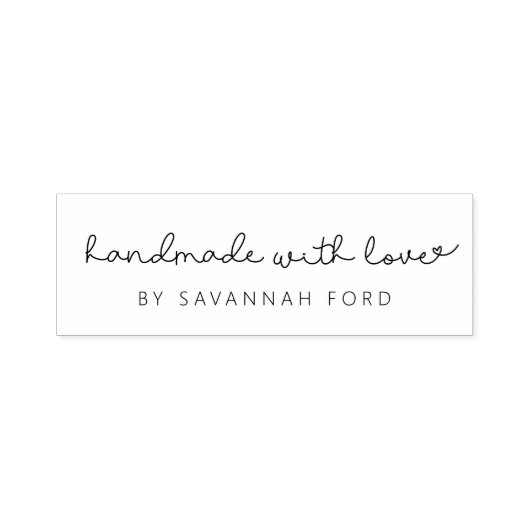 Schattig script eenvoudig Handgemaakt met liefde Zelfinktende Stempel (Design)