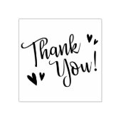 Schattig script en harten dank je 	rubberstempel (Afrduk)