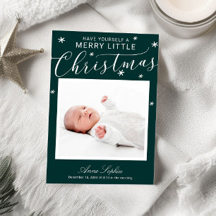 Schattig script foto kerst geboorteaankondiging feestdagenkaart