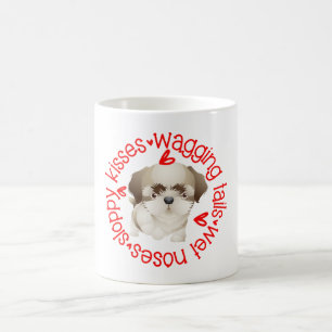Schattig Shi Tzu hond, slordige kusjes Koffiemok