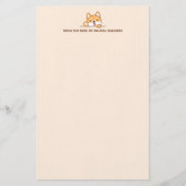 Schattig Shiba Inu Corgi Hond Peeking Aangepaste T Briefpapier (Voorkant)