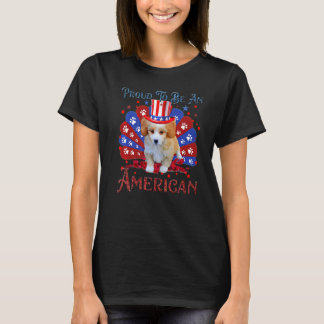 Schattig Shih Poo Amerikaanse vlag Gelukkig 4th va T-shirt