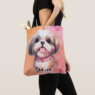 Schattig Shih tzu hond Draagtas