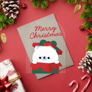 Schattig Simpel Leuk Kerstmis Acryl Uitnodigingen