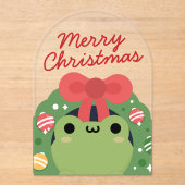 Schattig Simpel Leuk Kerstmis Acryl Uitnodigingen (Voorkant)