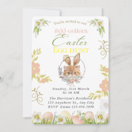 Schattig Sinaasappel Kat Konijntje Pasen Kaart