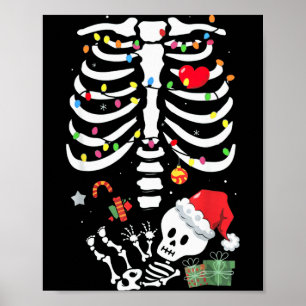 Schattig Skelet Baby Kerst Zwangerschap Moeder Moe Poster