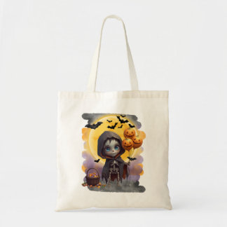 Schattig Skelet Meisje met Ballonnen en Snoepjes Tote Bag