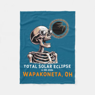 Schattig Skelet Zonsverduistering Wapakoneta Ohio Fleece Deken