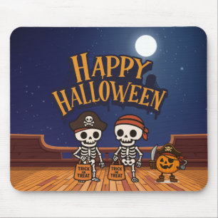 schattig, skeletten en pompoen Halloween Muismat