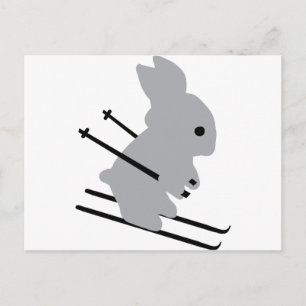 schattig skibunny sneeuwskiën briefkaart