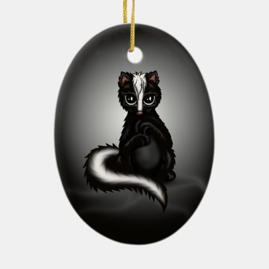 schattig Skunk Keramisch Ornament (Achterkant)