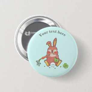 Schattig Slaap Konijn Konijn Blauw Ronde Button 5,7 Cm