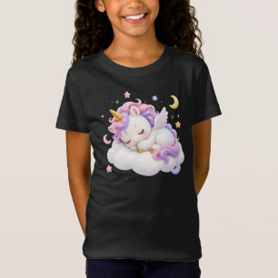 Schattig slapend baby- eenhoorn ontwerp t-shirt