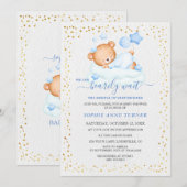 Schattig slaperig teddybeer barly wait boy Baby sh Kaart (Voorkant / Achterkant)