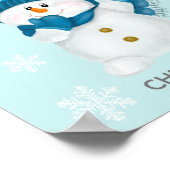 Schattig Sneeuwmannetje Waterverf Het Is Koud Buit Poster (Hoek)