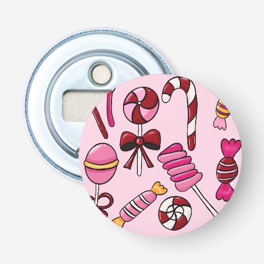 Schattig Snoep Button Flesopener (Voorkant)
