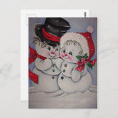 schattig Snowman Briefkaart (Voorkant / Achterkant)