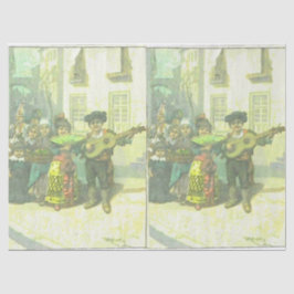 Schattig Spaans Motief decoupage en cadeauverpakki Tissuepapier