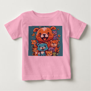 Schattig speels Kinder dier T-shirt ontwerp