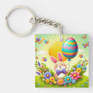 Schattig, speels & kleurrijk Paashaas Sleutelhanger