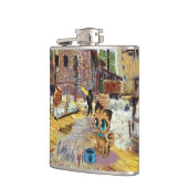 Schattig speelse schattige keuken in de stad heupfles (Links)