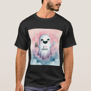 Schattig spook dat koffie vasthoudt Griezelig seiz T-shirt