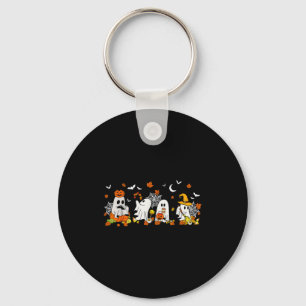 Schattig spook drinkt koffie Halloween Herfst Spoo Sleutelhanger
